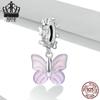 S925 Sterling Silver Exquisite Butterfly Tassel Beaded Pendant for DIY Jewelry