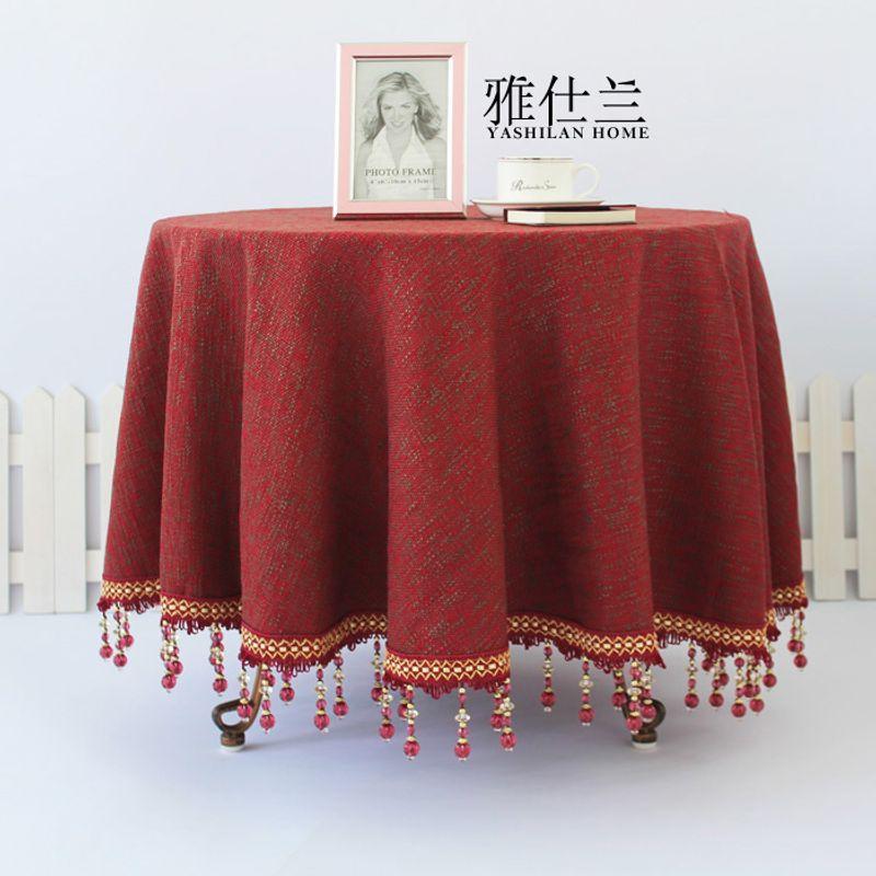 

Льняная Скатерть в Европейском Стиле круглая Скатерть Отель Конференция Высококлассная Роскошная Скандинавская Американская Скатерть Ткань Хлопок Лен Bordeaux Red Cover cloth 50*50cm