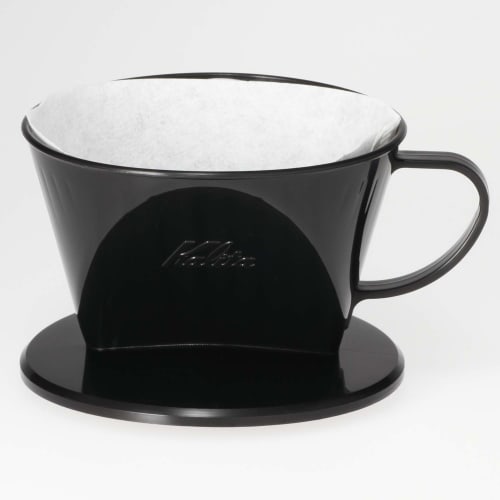 Kalita Coffee Dripper, 101-KP, Black Plastic, for 1-2 People, 3-Hole, Fast Extraction, Extracts Flavor Before Off-Flavors Reach Out. This dripper, #04