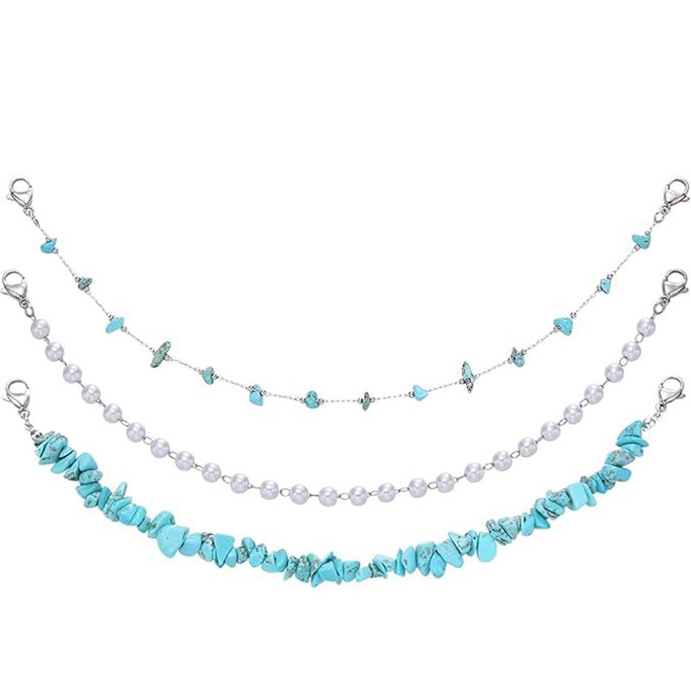 

Bohemian Hats Chains Irregular Turquoise Baseball Cap Decorative Chain Trend Hat Chains Unisex 1