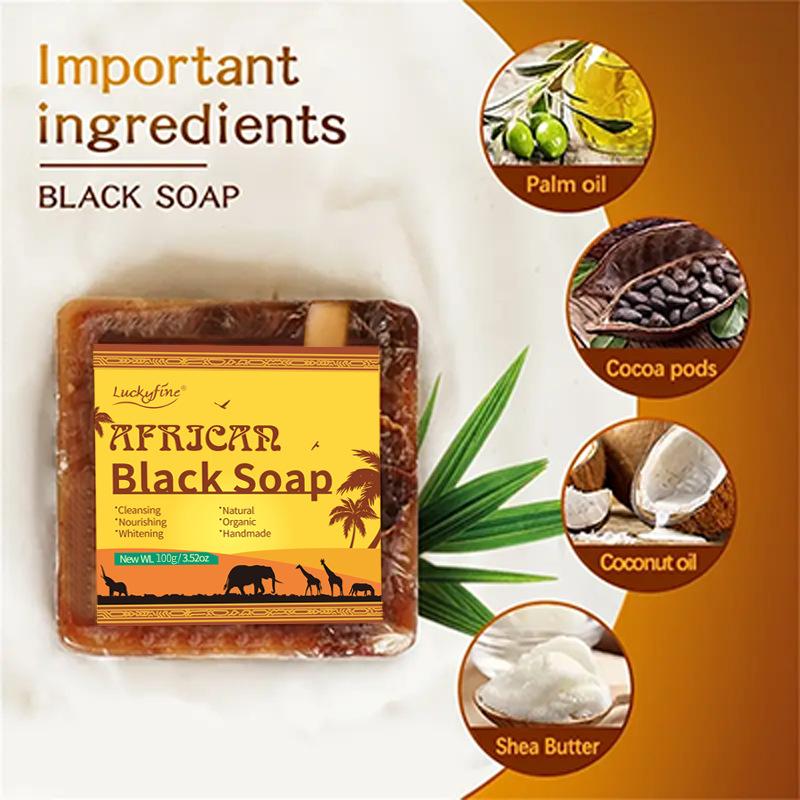 African Black Soap Deep Cleanse Moisturizing Exfoliating Soap Body Cleanser Handmade Soap