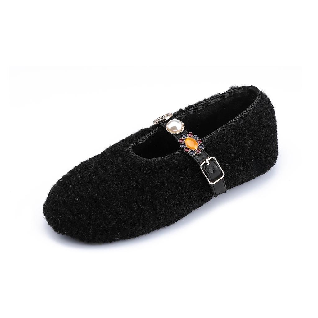 Retro gold coins with thick soles, fluffy shoes for women, high-end fashion and versatile casual shoes for women, women's shoes for women