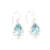 Sky Blue Topaz Gemstone 925 Sterling Silver Handcrafted Jewelry Hook Earrings EE-163-8