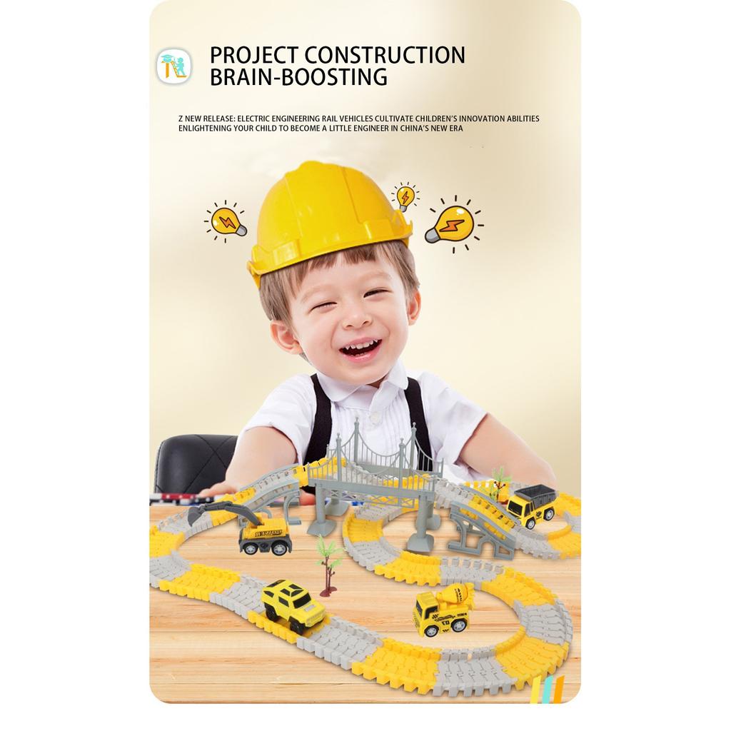 Children'S Educational Toys, Versatile Assembly Electric Engineering Track Car, Toy Car, Diy Car, Small Car