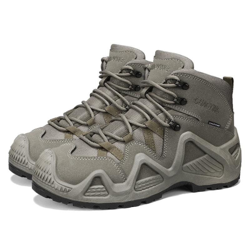 

Однотонные рабочие тренировочные ботинки, зимние мужские ботинки челси средней высоты, резиновая подошва, нескользящие, износостойкие ботинки для походов на открытом воздухе 39 зелёный