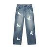 Wash Denim Jeans for Men In Spring and Autumn, Loose Straight Leg Pants, High Street Wide Leg Casual Pants