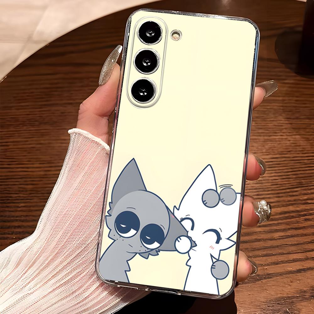 

Cartoon S-Sprunkis Game Phone Case For Samsung S25 S24 Ultra S23 Fe S22 S20 S21 Plus Fe Ultra 5G Transparent Cover Samsung s24Plus