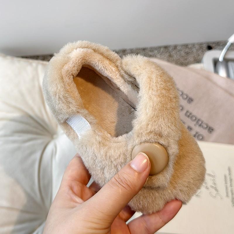 Children Casual Shoes Round-toe Fashion Boys Girls Simple Platform Cotton Shoes Kids Winter Warm Simple Flats Shoes Size 21-30