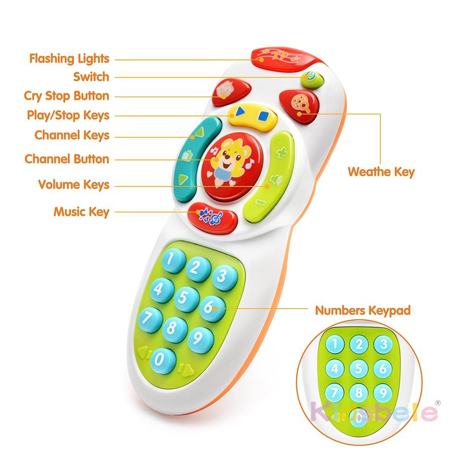 Brinquedo de Aprendizagem com Controle Remoto para Crianças Pequenas – Música, Luzes, Números, Formas, Sons do Tempo e Frases do ABC | Telefone de Educação Infantil para Bebês