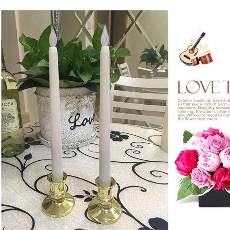 4-Pack LED Candles with Gold Base Battery Electronic Candle for Home Decoration Wedding Dinner Flameless LED Candle Stick