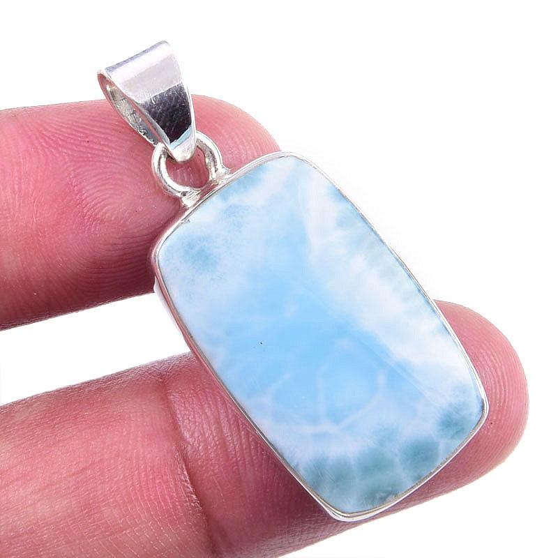 

Natural Republic Larimar Gemstone 925 Solid Sterling Silver Pendant 1.50 O6v68