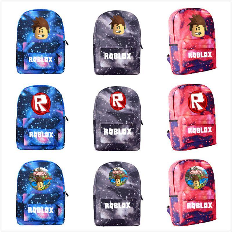 Roblox Pattern School Backpack With Starry Background And Large Capacity For Students