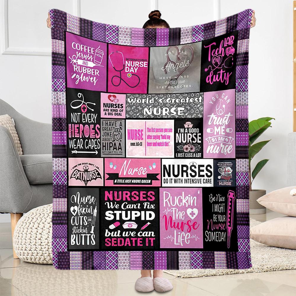 Nurse Appreciation Collage Blankets are suitable for living rooms,making them an ideal choice for outdoor travel and gifts.