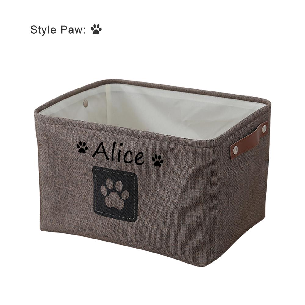 Pet Name DIY Toys Clothes Basket Custom Cat Dog Storage Box Personalised Accessories Organize Bin