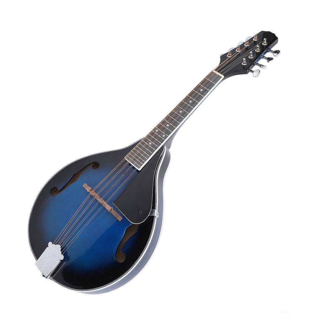 A Style Mandolin Wooden 8 String Mandolin with Chrome Open Gear Tuners for Band Individual Performan