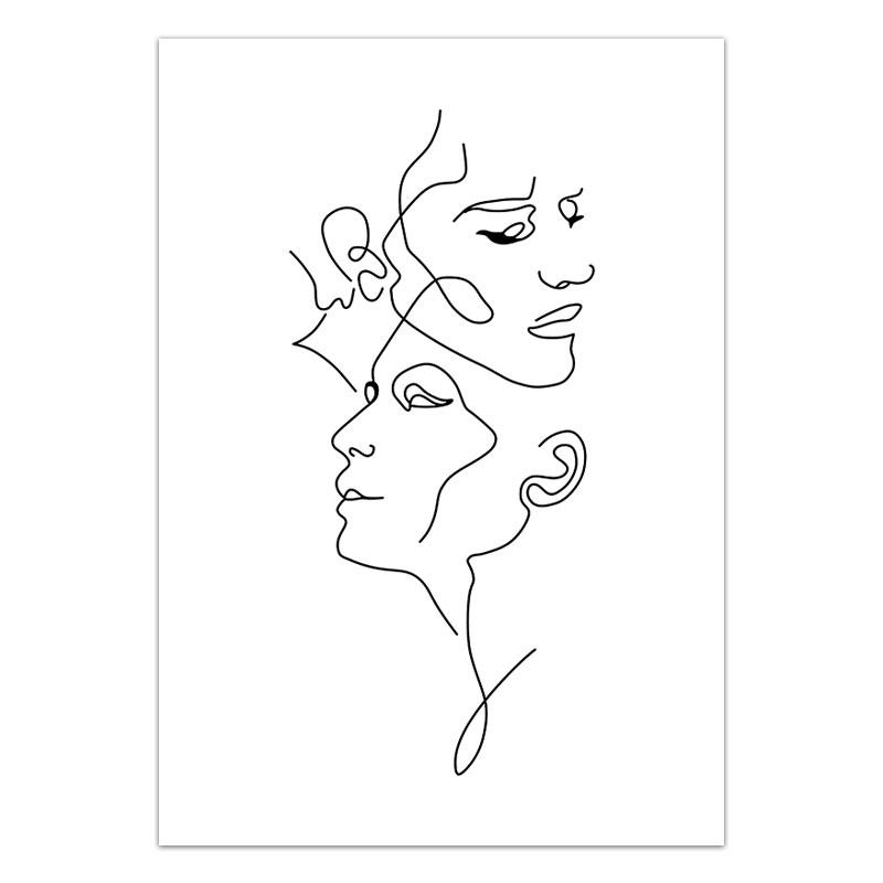 Nordic Style Love Body Quote Poster Minimalist Wall Art Pictures Girl Home Decorative Canvas Painting Abstract Line Room Decor