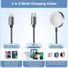3 in 2 Multi Charging Cable for Apple Watch USB C Charger for iPhone & iWatch Type C/A Fast Charging Cord Compatible with Apple Watch Ultra/Series