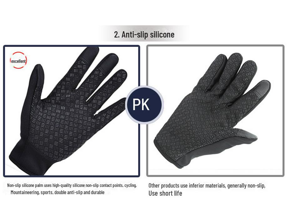 Warm Full-Finger Touchscreen Cycling & Mountaineering Gloves - Non-Slip, Cold-Proof Fleece