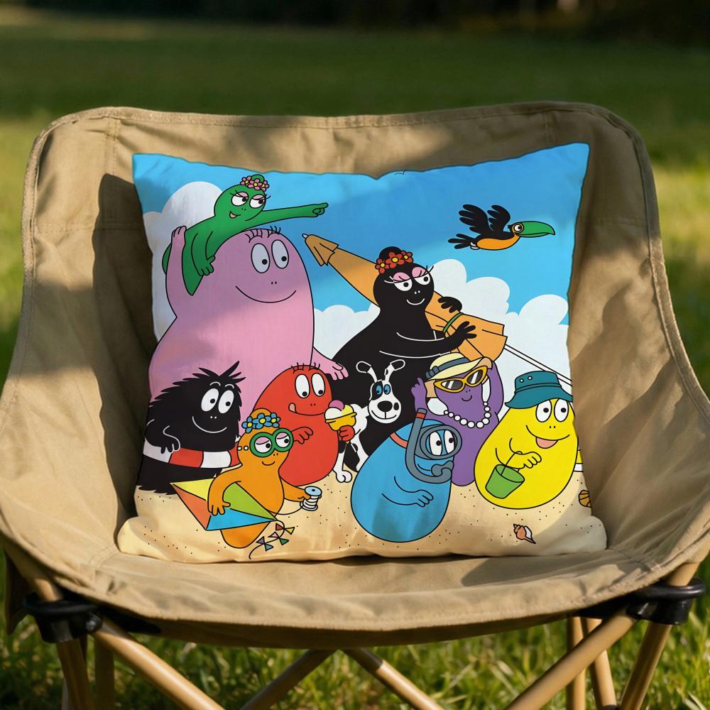 Cartoon BBarbapapa Cushion Cover Soft Reversible  Durable Pillow Cover  MultiScene Use for Home  Car Daily Comfort