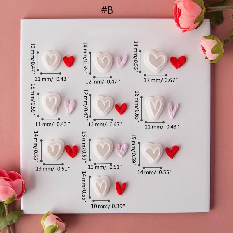 Heart Modelling Clay Earring Mold Mini Heart Earring Jewelry Ornament