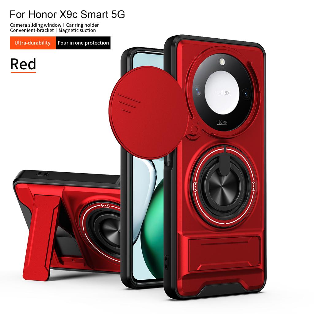 For Honor X9c Smart Case Honor X9c Smart Cover Phone Case Magsafe Magnetic Fold Holder Military Armor Camera Protection Cover