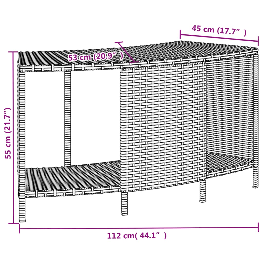Whirlpool Umrandung Grau Poly-Rattan und Massives Akazienholz