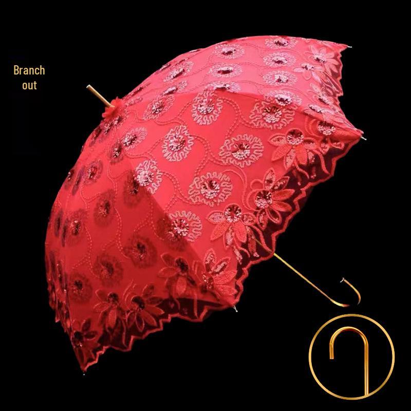 Red Chinese Wedding Umbrella for Bride's Welcome and Dowry