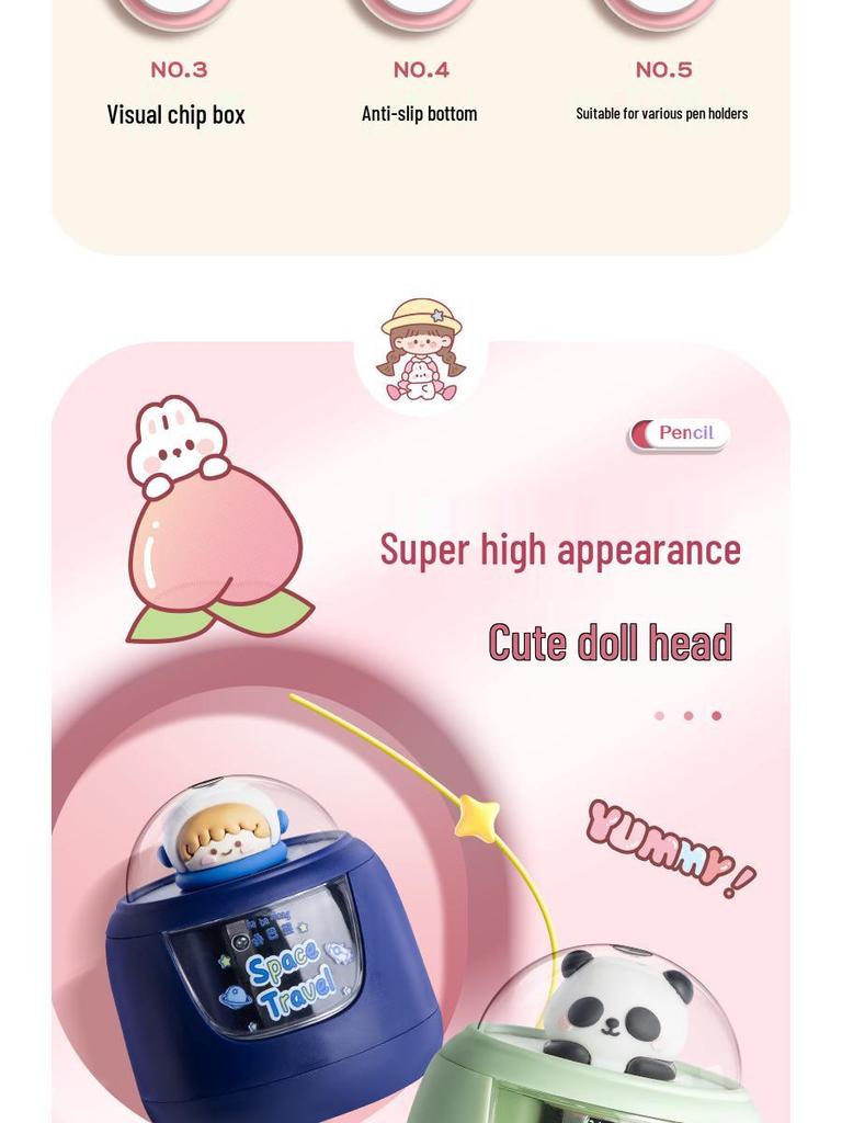 Kaba Bear Electric Pencil Sharpener for Students – Stylish and Efficient