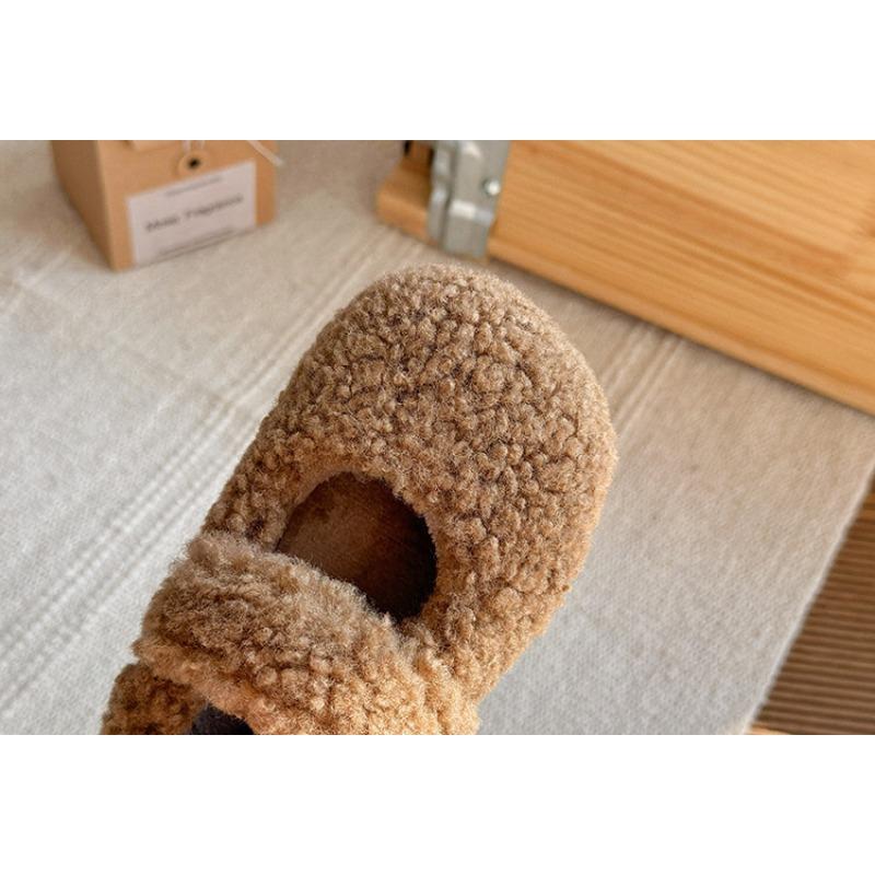 Sapatos Loafer de Inverno para Meninas com Forro de Lã Sapatos Quentes de Algodão