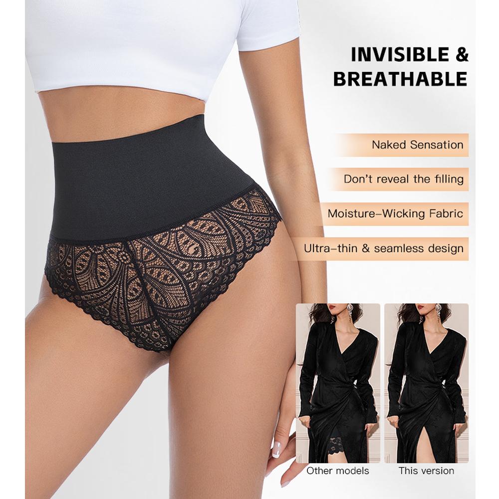 Women Tummy Control Shapewear Panties High Waisted Underpants Slimming Body Shaper Seamless Butt Lifter Lace Underwear Shaping Briefs