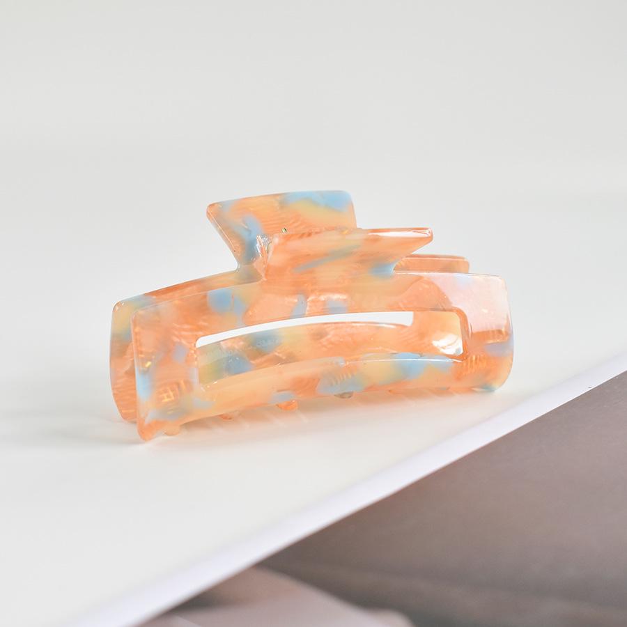 European & American Women’s Black & White Checkered Hair Clip - Large Acetate Acrylic Claw for Bun Hairstyles