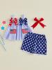Independence Day Toddler Girl Outfits Sleeveless American Flag Tank Tops Shorts Set Kids Clothing for 4th of July