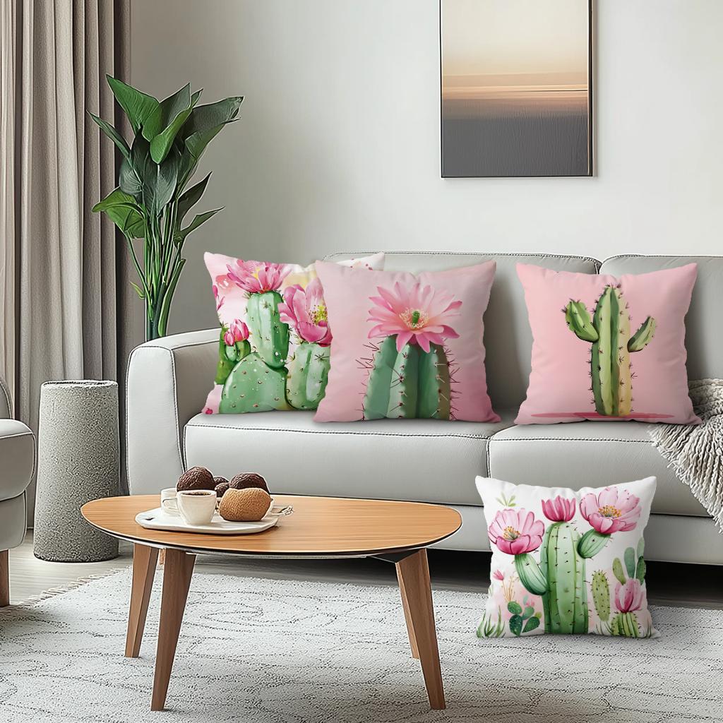 Cactus Cushion Pillowcase Printed Polyester 45x45cm Throw Pillowcover Decorative Sofa Cushion Pillowslip Home Decor