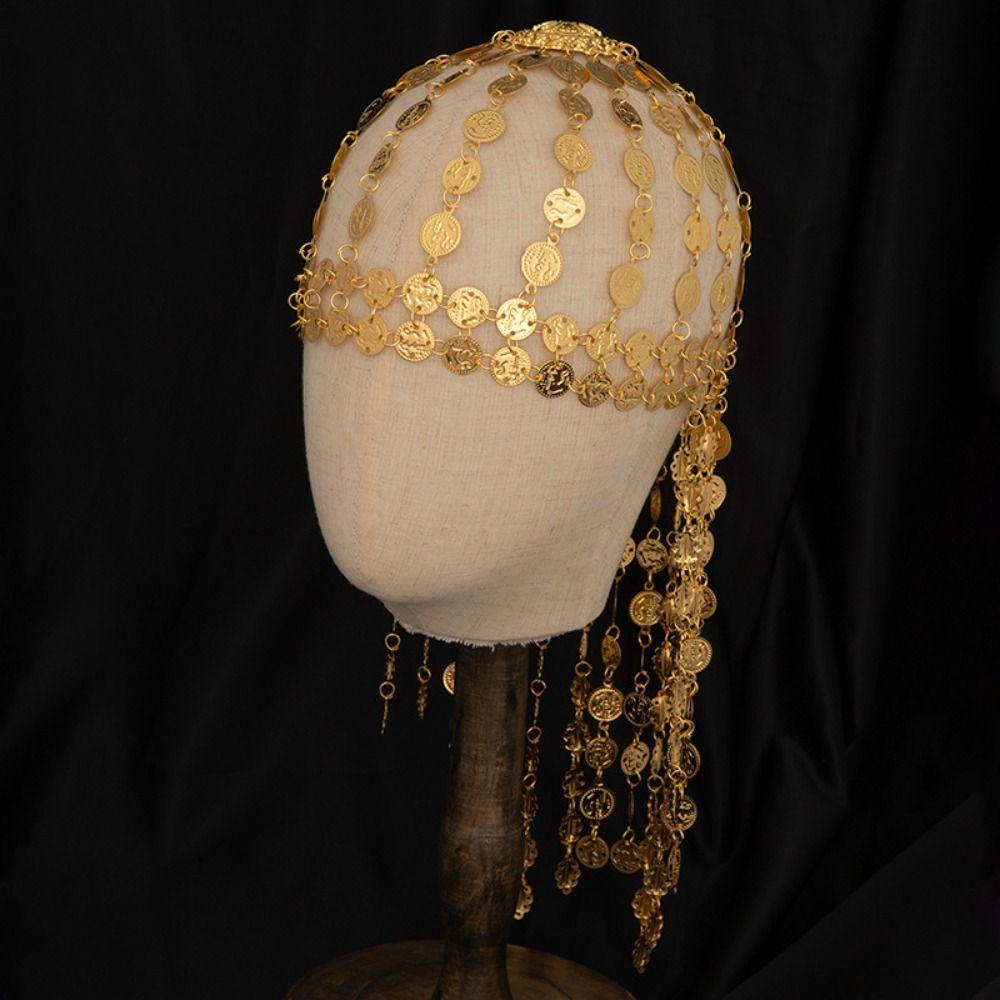 Round Exotic Forehead Chain Korean Style Long Tassels Hair Chain  Headgear Accessory