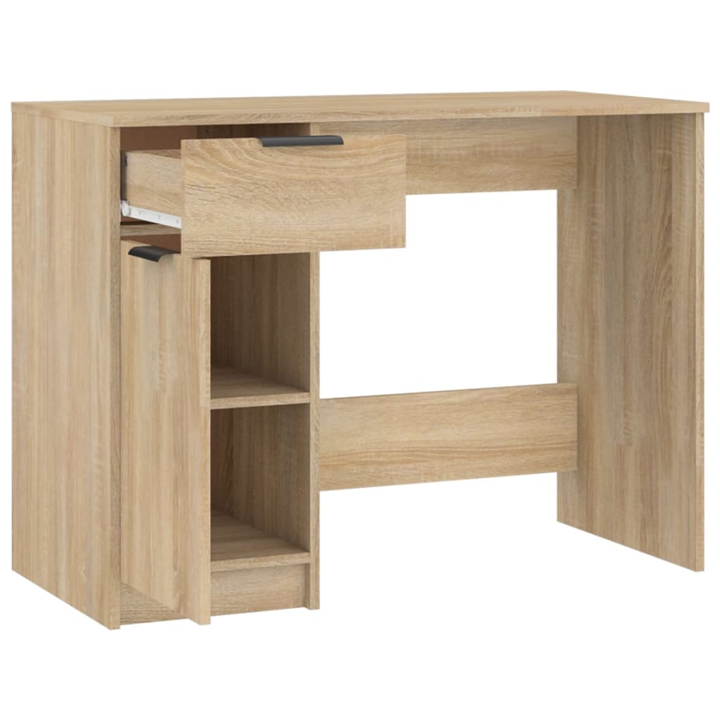 Desk Sonoma Oak Finish 100 x 50 x 75 cm Engineered Wood