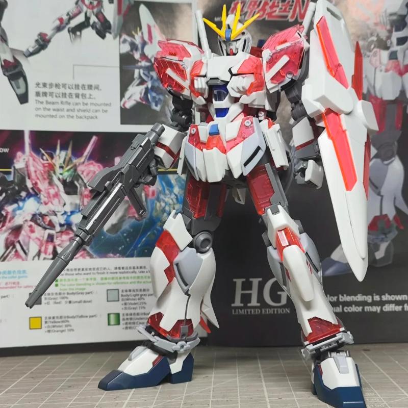 

New HG 1/144 Narrative Unit C Awakened Form Blue Flash Red Flash Assembly Model Kit Action Figures Plastic Model Toy Collectable