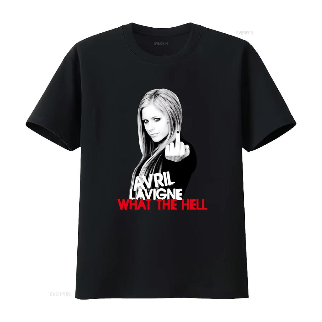 Avril Lavigne What The Hell T-Shirt Kanadische Sängerin Inspiriertes Design für Fans vintage gewaschen Grafik Streetwear Designer Kleidung