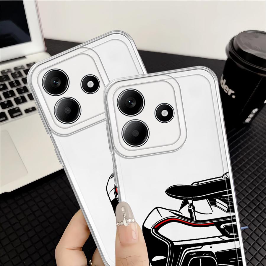 Cool Car Case for Xiaomi Redmi Note 14 Pro Plus 11S 12S 10S Note 13 13C A4 14C 11 12 9 10 Soft Phone Cover