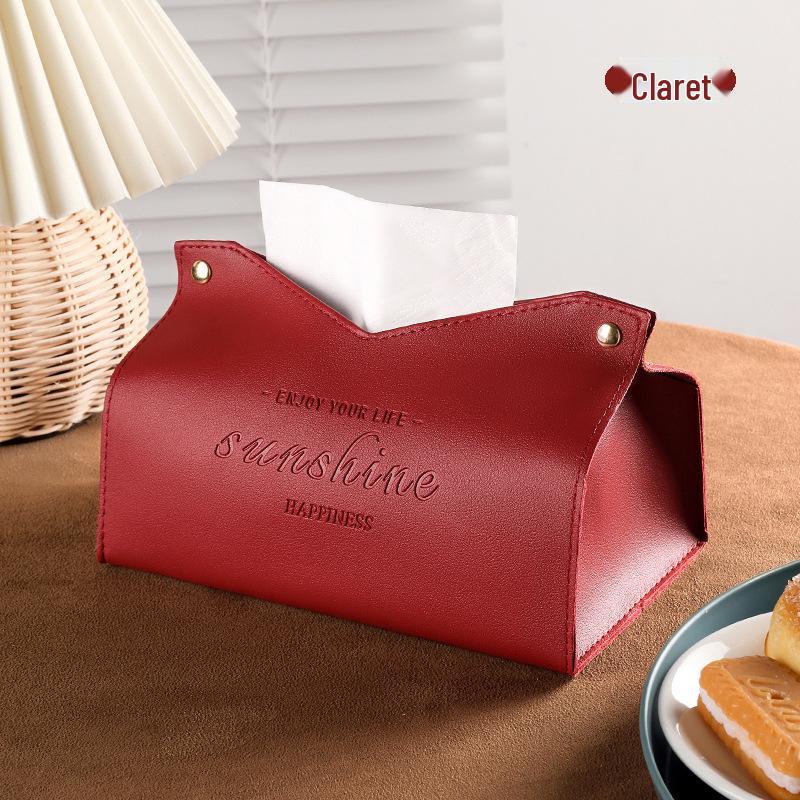 Nordic Leather Tissue Box: Creative High-End Minimalist Design for Living Room or Car Use