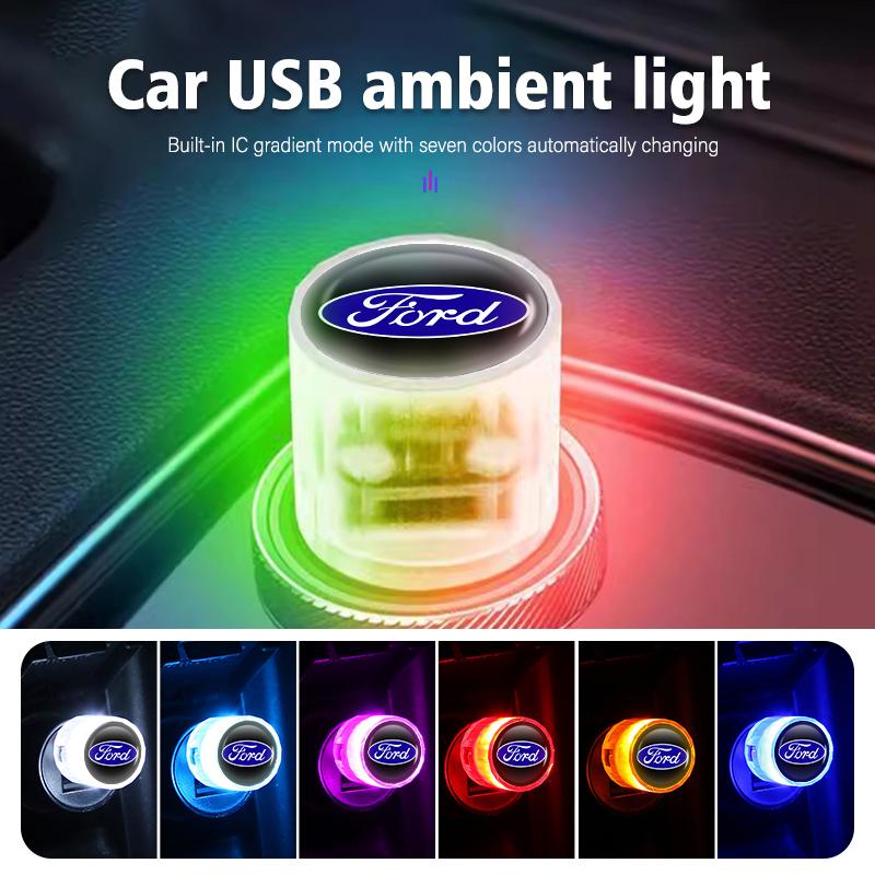 For Ford D258 Car USB LED Ambient Light Decorative Atmosphere Lamp For Ford Escort KA Flex Everest KA Expedition Falcon Fusion