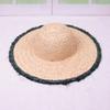 Natural Lafite Straw Hat Sunscreen Large Brim Beach Hat Trendy Foreign Style Color Fur Edge Dome UV Protection Sun Visor
