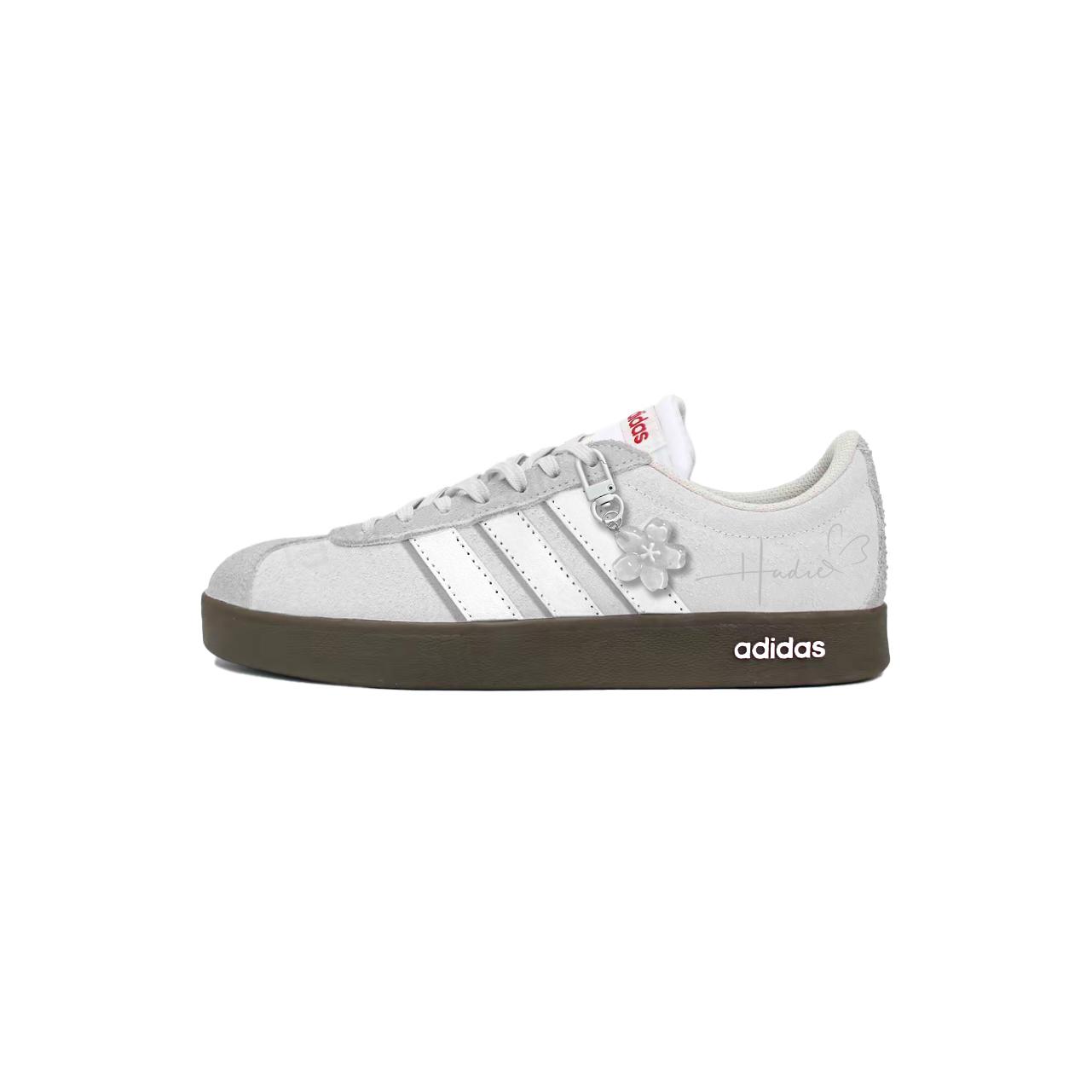 

Adidas VL COURT 2.0 Suede Cushioning, Wear Resistant Low top Skateboard Shoes Unisex Gray HQ1802(Team452-) 36