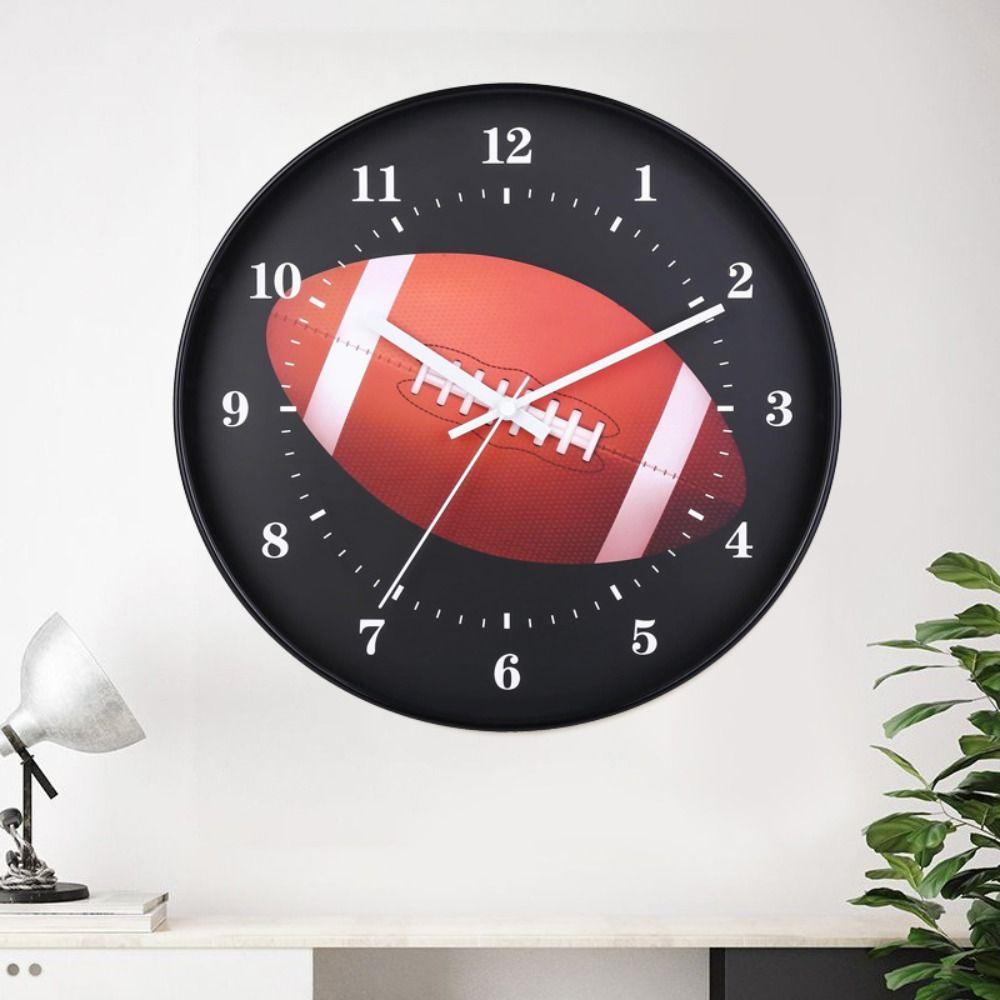 Funny Rugby Wall Clock Round Decoration Clock Creative Wall Mounted Clock  Office