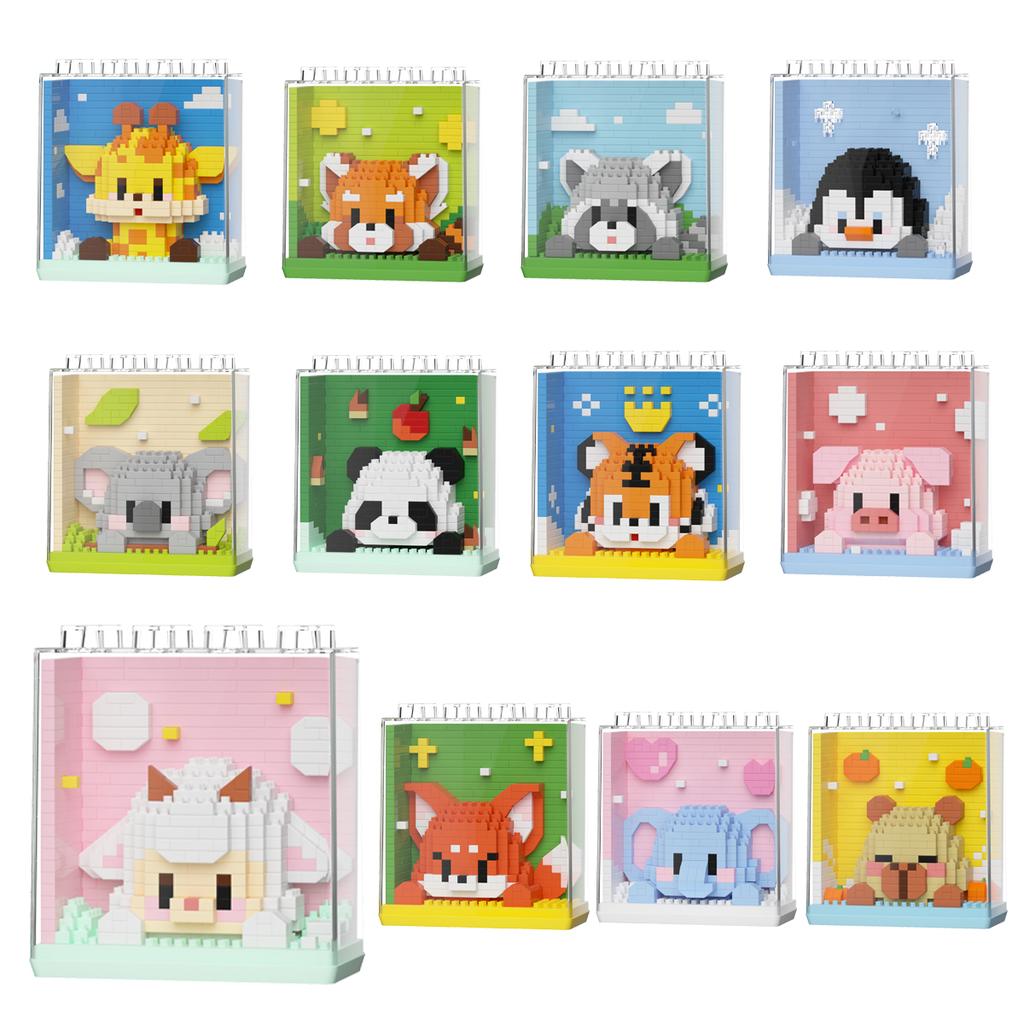 Tiere Zoo Bausteine Set Modell Zusammenbau Mikrosteine Kinderspielzeug Stapelblock Desktop Dekoration Weihnachtsgeschenke