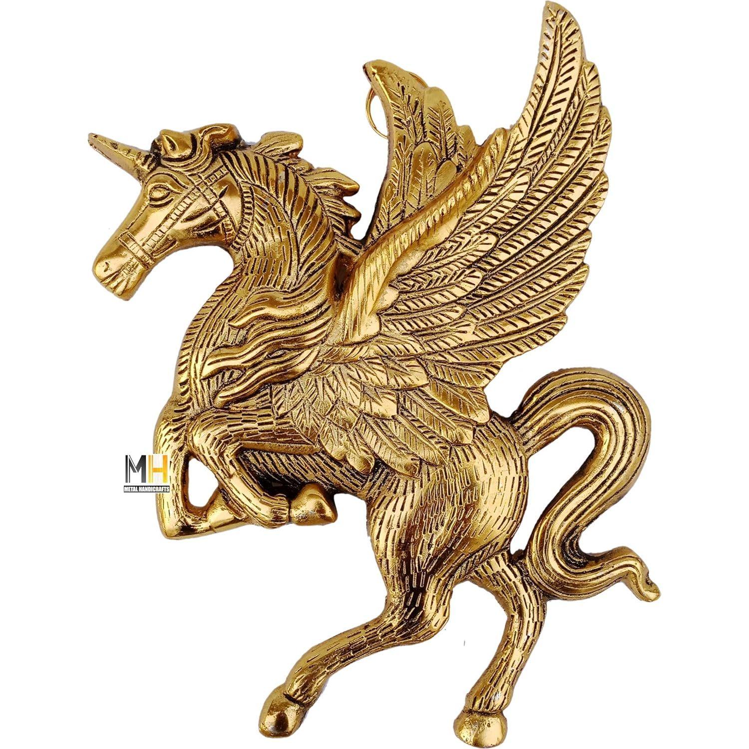 CHHARIYA CRAFTS Metal Horse Statue Flying Angel Horse for Home and Office Decorative Showpieces