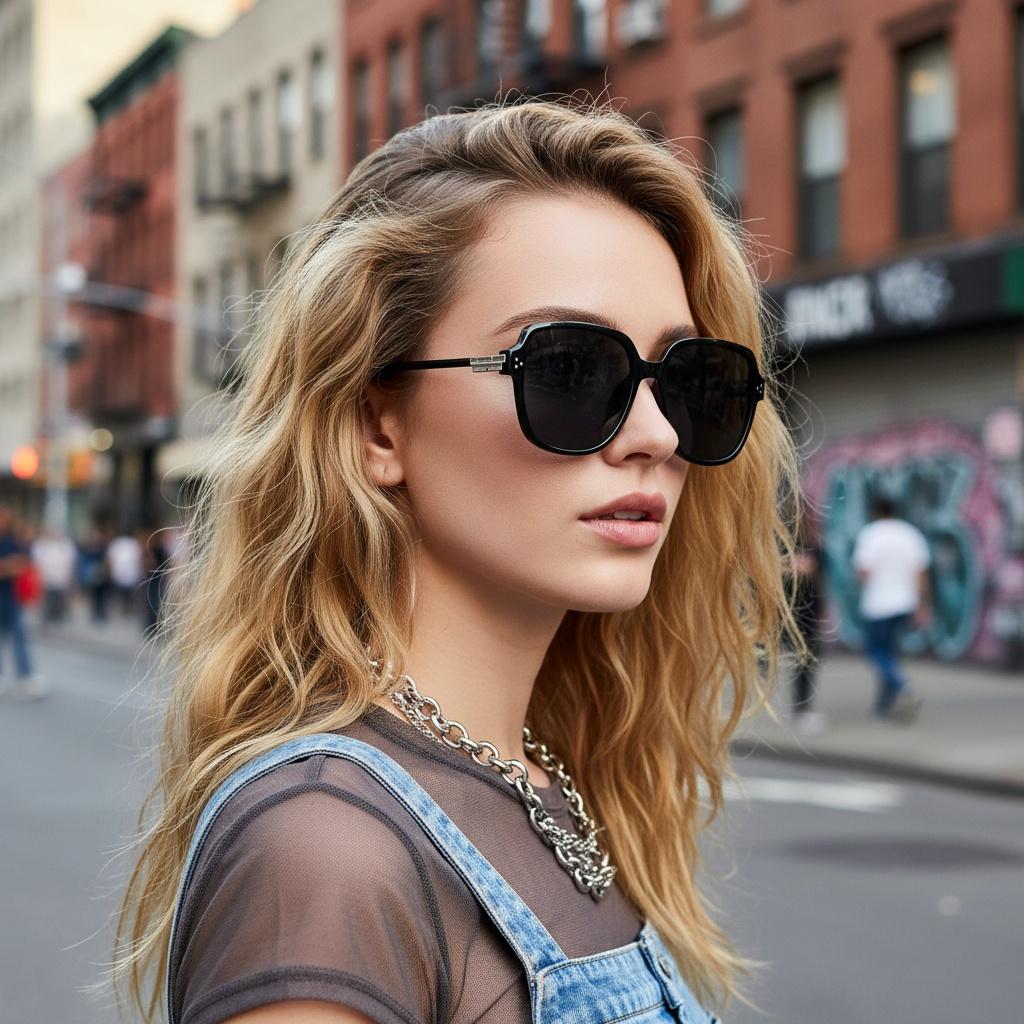 Thin-rimmed Slimming Sunglasses Vintage Women's Square Frame Glasses Personalized Sun Protection 2025 New Street Shot Sunglasses