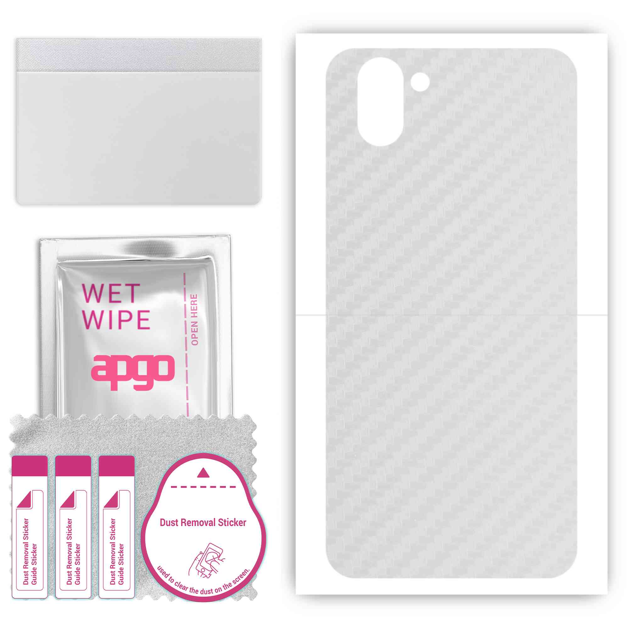 

apgo Protective Skin Sticker for the back compatible with Sharp Aquos R3, Wrap Film, Foil, Vinyl - Pattern Transparent Carbon