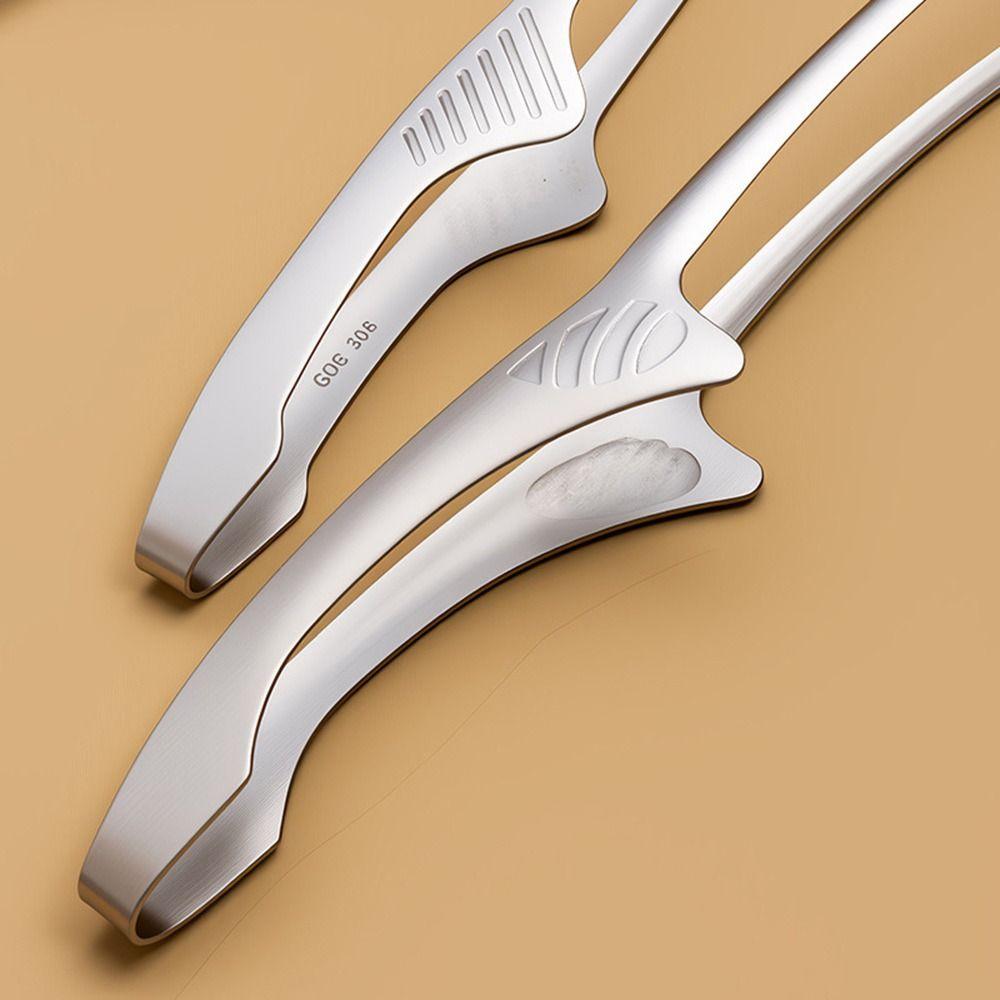 Portable Stainless Steel Barbecue Clip Anti-scalding Non-Stick Food Clip Non-slip Grill Tongs Cooking Tools for Grilling Bakery