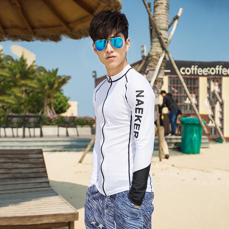 Outdoor men s diving long-sleeved zipper jacket wetsuit swimsuit surfing sunscreen jellyfish suit snorkeling suit M
