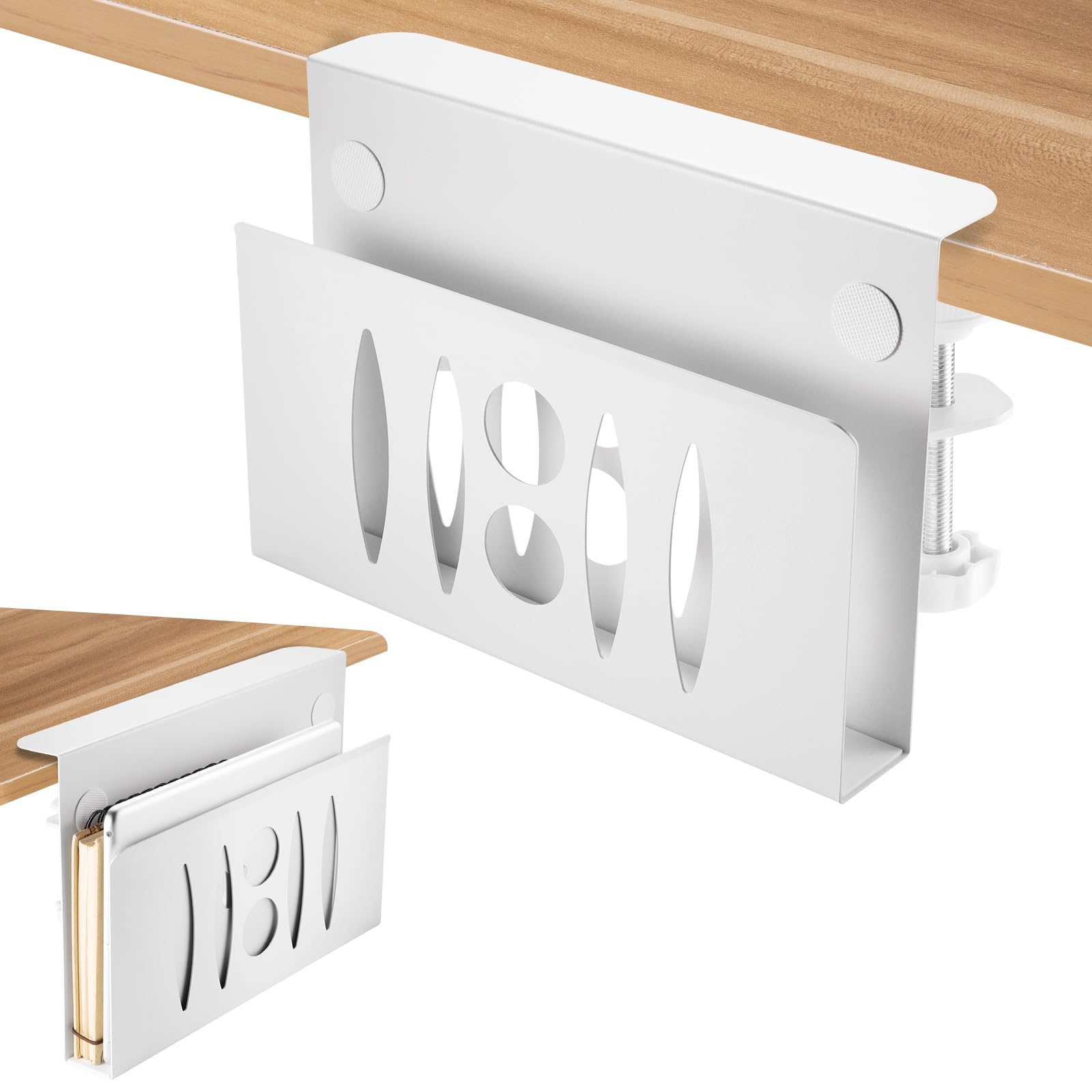 

HAQIUHETO Ноутбук Под Стол Macbook Совместимый со Всеми Сторонами Стола Зарядка Тепловая Нагрузка Вместимость Стол Столешница Без Сверления Можно Установить Легко белый